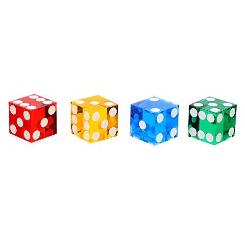 HEALLILY 4Pcs Precision Acrylic Dids 19Mm Casino Dicados Dados con Razor Bordes Y Rincones Dies de Entretenimiento Establecer Piezas de Juego para RPG Poker Color Aleatorio