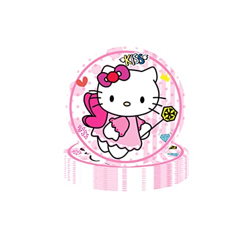 Hello Kitty Stoviglie per Feste Hello Kitty Forniture per Feste Bambini Compleanni Decorazione per Feste Stoviglie di Compleanno Set Piatto Tovagliolo Tazza Tovaglia per 10 Ospiti