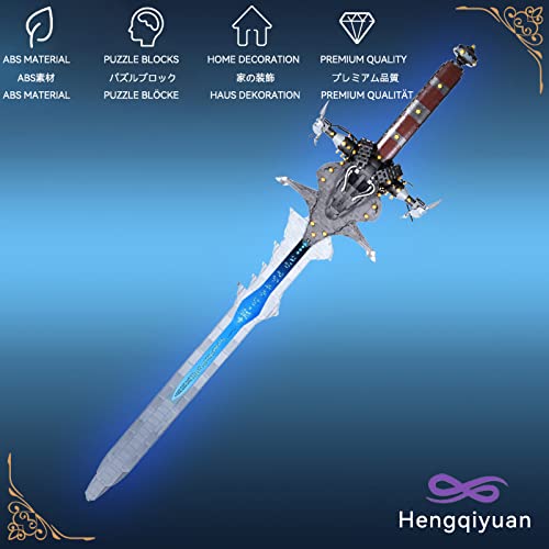 Hengqiyuan Juego a Escala 1:1 Armas Espada Katana, DIY Ensamblar Bloques de Construcción Kit de Rompecabezas Modelo Cosplay Juguetes, Regalo de Cumpleaños para Niño, Compatible con Lego,2353pcs