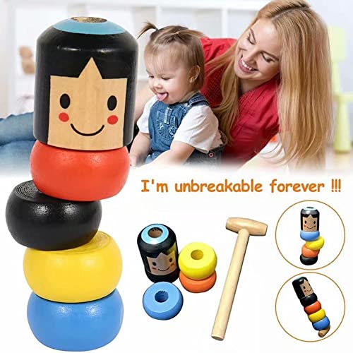 HFINGAQEX Divertido Daruma inmortal irrompible hombre de madera trucos accesorios divertidos Street K7P5 accesorio de juguete de escenario cerca