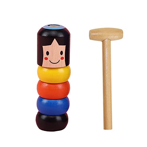 HFINGAQEX Divertido Daruma inmortal irrompible hombre de madera trucos accesorios divertidos Street K7P5 accesorio de juguete de escenario cerca