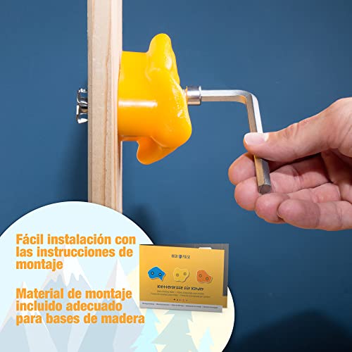 High Pulse® Presas de Escalada para niños + Instrucciones de Montaje | Juego de presas de Escalada robustas - con Capacidad de Carga de hasta 150 kg para rocódromos de Exterior e Interior