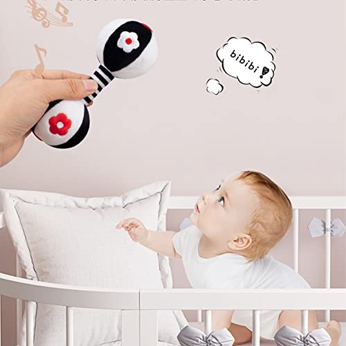 Hileyu Juguete de Sonajero Suave Sensorial para Bebé,Juegos de Sonajeros de Mano para Recién Nacidos Baby Vision Training Juguete Educativo Temprano para 0 3 6 9 12 Meses Niños Niñas Regalos