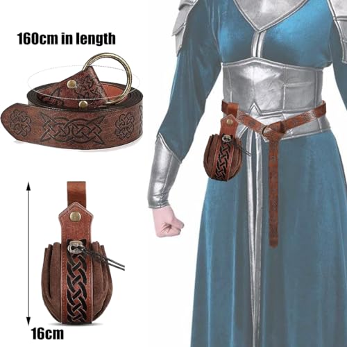 HONGECB Kit nigromante Halloween, cinturón medieval, bolsa banana renacentista, disfraz medieval, lazo para cinturón Cosplay, accesorios para disfraces de bruja, brujas, carnaval Halloween