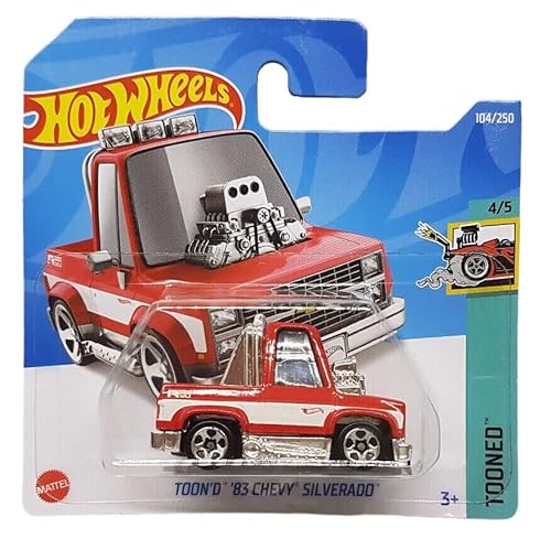 Hot Wheels - Toone´d ´83 Chevy Silverado - Tooned 4/5 - HCX11 - Short Card - Red - GM - Mattel 2022