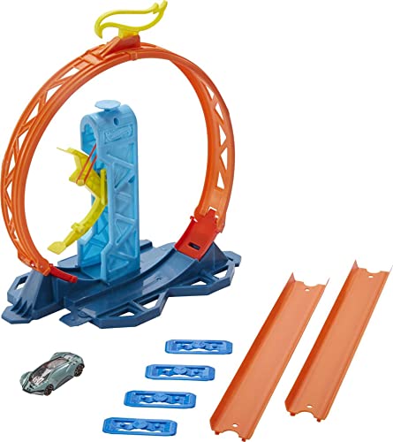 Hot Wheels Track Buider Caja de Acrobacias Deluxe, Accesorios para Pistas de Coches de Juguete + Track Builder Accesorios para Pistas de Coches Acelerador de Loop, Color/Modelo Surtido