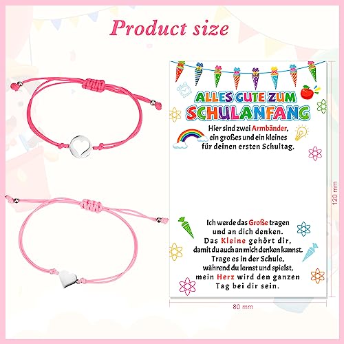HOWAF Back to School Accessories, Schulanfang Card Back to School Card Heart Bracelets Welcome Ready to Learn Classroom Party Supplies for School Classroom Decorations