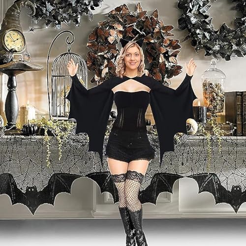 Htper Disfraz de Halloween para mujer, disfraz de Batman, disfraz de vampiro o murciélago S/M