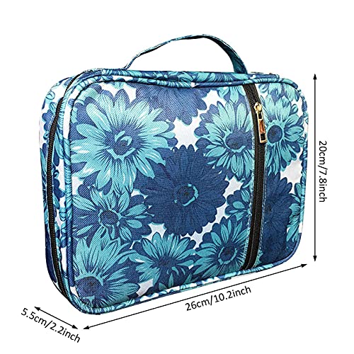 huiyingshe Funda Biblia - Bolsa Transporte con Asas para Mujeres, Damas, Adolescentes, Estampado Flores, Estampado Flores, Bolsa Escritura, Buen Soporte para Libros, Organizador