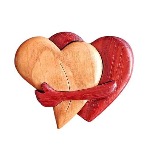 Hujinkan Fichas de corazón de Madera de Abrazo de Bolsillo,Decoración de Adornos de corazón de Abrazos y Amor - Pequeñas fichas de Abrazo, Sujetar la Mano, esculturas