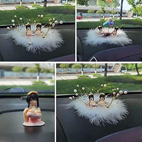 HUMWE 2 Adornos para sacudir el Pecho, Decoraciones para el salpicadero del Coche de Shake Shake Girl, Tide Play Q Version Doll Bobbleheads, Figura de acción Sexy Kawaii Beauty