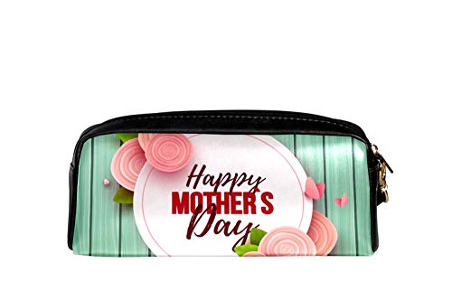 HZLM Flores Feliz Día de la Madre Papelería Organizador Suministros de Oficina Niños Escuela Lápiz Bolsas Cosméticos Accesorios de Viaje