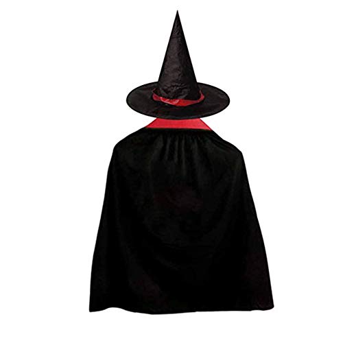 IBLUELOVER Mago Mago niño capa Halloween disfraz con sombrero mágico capa Cosplay bruja puerta doble lado medieval abrigo capucha disfraz mascarada Navidad carnaval ópera escena