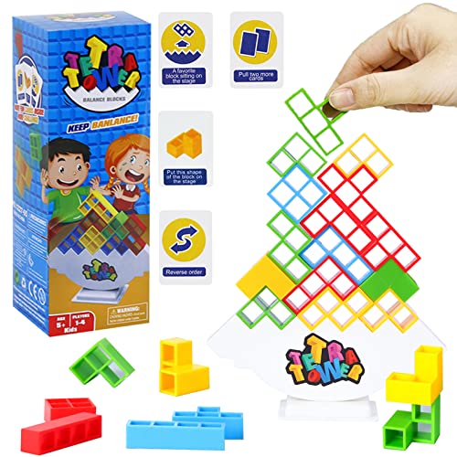 ICEPAPA, Tetra Tower Balance Blocks, Juguetes de Montessori, Juguetes educativos, Juguetes apilables de Equilibrio, es una Buena opcion como Regalo niño o Juegos niños 5+ años