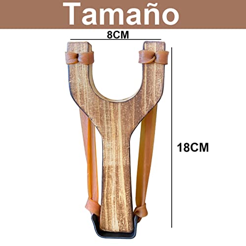 Ichigo Ichie Tirachinas de Madera Quemada, Tiragomas de Madera Aire Libre, Tirachinas para Cazar, Lanzador de Madera Hechas a Mano de Alta Velocidad para Juegos De Catapulta (Color Quemado)