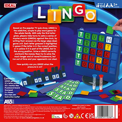 IDEAL, Lingo: The Family Word Game, do You Know Your Lingo?, Family TV Show Board Game, For 3+ Players, Ages 10+