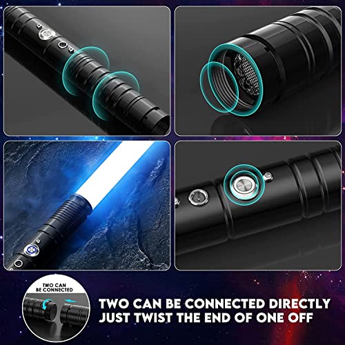 InLoveArts Espada Laser LED-RGB Lightsaber 7 Colores Sable de luz de Juguete con Mango de Metal, 1 Juegos de Sonido de Combate Simulado, Cadeaux de Noël & Jedi Knight Cosplay Sable de Luz