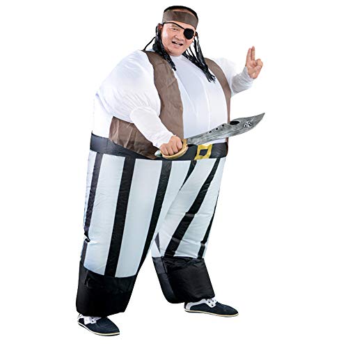 IRETG Disfraze inflable pirata hinchable caribeño ampliado Vestido elegante Divertido traje de fiesta de Halloween para el juego de roles de Navidad