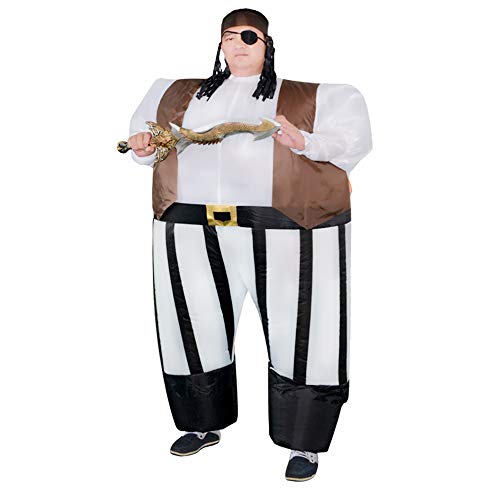 IRETG Disfraze inflable pirata hinchable caribeño ampliado Vestido elegante Divertido traje de fiesta de Halloween para el juego de roles de Navidad