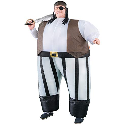 IRETG Disfraze inflable pirata hinchable caribeño ampliado Vestido elegante Divertido traje de fiesta de Halloween para el juego de roles de Navidad