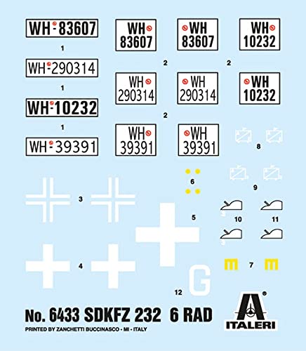 Italeri 64331:35 DT. SD.Car 232 6 Ruedas – maqueta, modelismo, Manualidades, Hobby, Pegar, Juego de construcción de plástico, detallado, Multicolor, (6433)