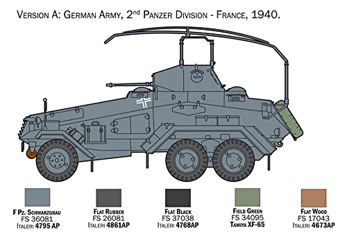 Italeri 64331:35 DT. SD.Car 232 6 Ruedas – maqueta, modelismo, Manualidades, Hobby, Pegar, Juego de construcción de plástico, detallado, Multicolor, (6433)