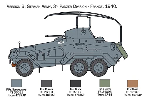 Italeri 64331:35 DT. SD.Car 232 6 Ruedas – maqueta, modelismo, Manualidades, Hobby, Pegar, Juego de construcción de plástico, detallado, Multicolor, (6433)