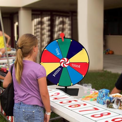 itrimaka Rueda giratoria de la Fortuna | Juego de Carnaval de Mesa de Ruleta | Rueda giratoria de Ruleta de 11,8 Pulgadas con Soporte, 10 cuadrículas, borrable, Juego Win Fortune Spin para Carnaval