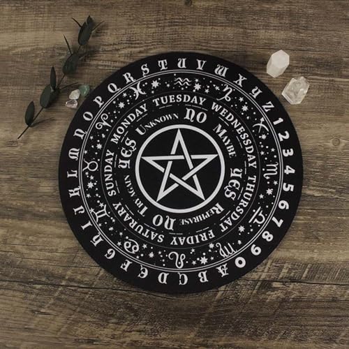 Jacekee Tablero de adivinación | Gráficos de péndulo de Caucho - Seance Decor y Tablero de péndulo de Bruja para Adolescentes Adultos, Suministro Wiccan, descubre Secretos paranormales