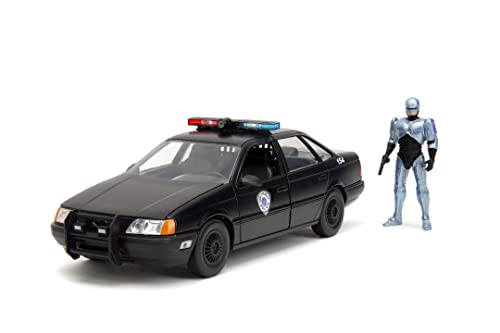 Jada- Coche de Robocop 1986 Ford Taurus, Escala 1:24, Metálico, Apertura de Puertas y Figura de Robocop (253255060)