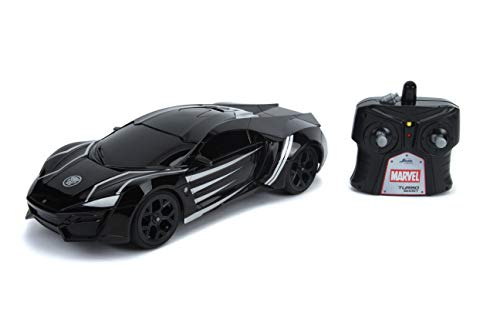 Jada Toys Marvel Avengers Black Panther Lykan Hypersport R/C, 1: 16 Scale with USB Charging, 2.4Ghz & Turbo Boost