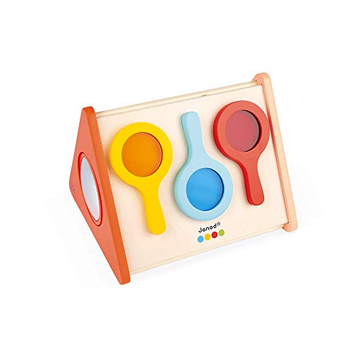 Janod - Essentiel - Los Espejos - Juego Educativo de Madera para Niños Pequeños - Pintura al Agua - A partir de 18 Meses, J05069