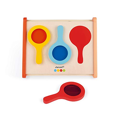 Janod - Essentiel - Los Espejos - Juego Educativo de Madera para Niños Pequeños - Pintura al Agua - A partir de 18 Meses, J05069