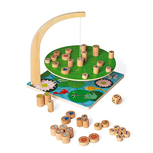 Janod - Waterlily Challenge - Childrens Board Game - Skill and Strategy Game - Wooden Toy - 2 to 6 Players - FSC-Certified - Ages 6 and up - J02690