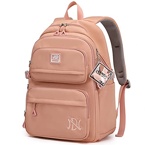 JANSBEN Mochilas Escolares Niña Niño backpack juveniles adolescentes impermeable Nylon Multi-bolsillo 30L (Rosa)