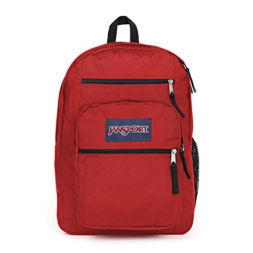 JanSport Big Student, Mochila grande, 34 L, 43 x 33 x 25 cm, compartimento para portátil de 15 pulgadas, cinta roja