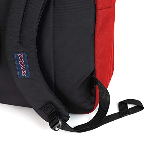 JanSport Big Student, Mochila grande, 34 L, 43 x 33 x 25 cm, compartimento para portátil de 15 pulgadas, cinta roja