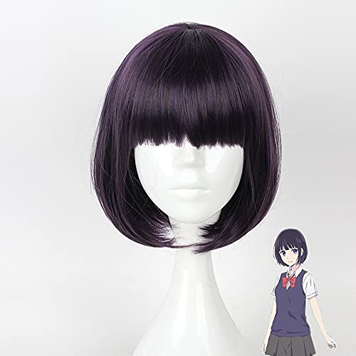 Japón Anime Kuzu no Honkai Yasuraoka Hanabi Cosplay PELUCA Comic con Niña Yasuraoka Hanabi Peluca de pelo púrpura oscuro Lolita Peluca