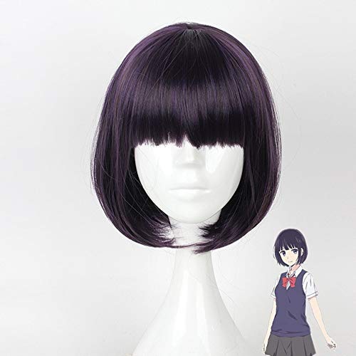 Japón Anime   Kuzu no Honkai Yasuraoka Hanabi cosplay WIG Comic con Girl Yasuraoka Hanabi peluca de pelo púrpura oscuro peluca lolita One Size Yasuraoka Hanabi