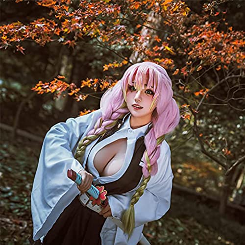 Jilijia Kanroji Mitsuri Cosplay Disfraz Completo Set Kanroji Mitsuri Kimono Traje Halloween Disfraz Uniforme Disfraz Anime Juego de rol