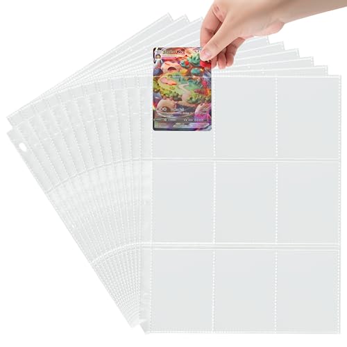 Jinhuaxin 900 Fundas Cartas Bolsillos, 50 Páginas Fundas para Cartas Doble, Funda Carta Transparentes para Tarjetas de Colección de Juegos, Fundas Cartas Magic