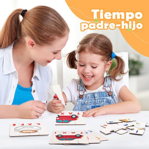 Jinxful Juguetes Niños 3 4 5 6 7 Años, Juegos Educativos 2-7 Años Regalo Niñas 2-7 Años Aprender a Leer 2-7 Años Niños 2-7 Años Rompecabezas Niños 3-8 Años Montessori