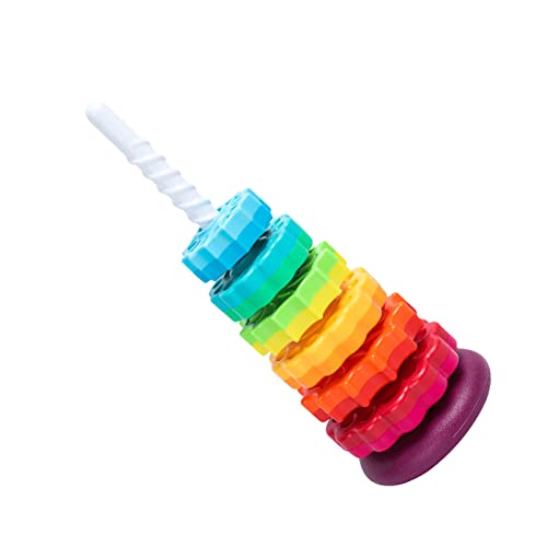 Jisoudia Torre de apilamiento giratoria,Juguete Educativo Rainbow Stacker Wheel | Juguete de Rueda giratoria para Enfoque, destreza, Desarrollo Cerebral, Aprendizaje Interactivo