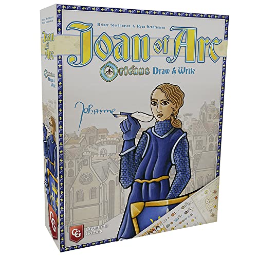 Joan of Arc: Orléans Dibuja y escribe - Juegos Capstone, modo competitivo o solo, juego de estrategia de colocación de azulejos, a partir de 10 años, 1-5 jugadores, tiempo de juego de 45 minutos