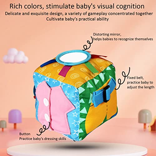 Joberio Cubo de Actividades de Juguete,Cubo de Actividades de Peluche para Viajes de niños pequeños | Juguetes de Entrenamiento de coordinación Ojo-Mano multisensoriales para niños pequeños