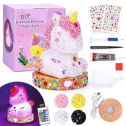 Jocossol Regalo para niñas de 5 a 12 años, juguetes a partir de 5, 6, 7, 8, 9 años, niñas, manualidades, niñas, 4-8 años, kits de pintura de diamantes, unicornio, regalos creativos para 6-10 años,