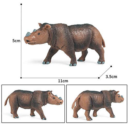 JOKFEICE Figuras de Animales Realista Plástico Rinoceronte de Sumatra Proyecto de Ciencia, Juguetes educativos de Aprendizaje, Regalo de cumpleaños, decoración para Tarta para niños pequeños