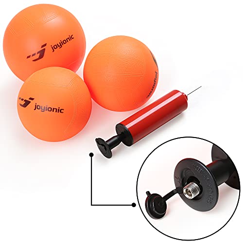 joyionic Roundnet Juego de 3 Pelotas, Set de Red Redonda, Bomba de inflado y Bolsa de Transporte, Color Negro y Naranja, Diámetro 91 cm, Altura 20 cm, para Principiantes y Profesionales