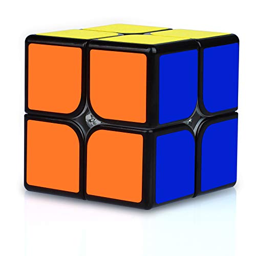 JQGO Magic Cube 2x2 Speed Cube, Magico Original 2x2x2 Profesional Speed Cube Niños Juguetes Educativos, Negro