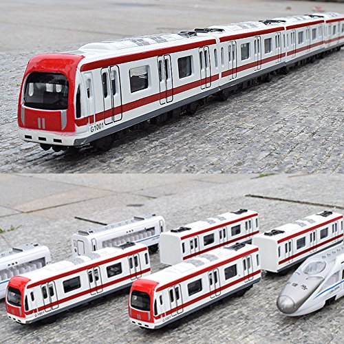 JTMM Modelo del Tren, 4pcs Juguete del Coche fijó el Modelo del Tren del subterráneo del ferrocarril de la Ciudad de la aleación, Metro de la aleación de la Escala 1/64 / Modelo del Coche ToysPlay